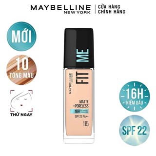 Kem Nền Kiềm Dầu, Cho Lớp Nền Mịn Lì Tự Nhiên Maybelline Fit Me Matte Poreless Foundation SPF22 30ml