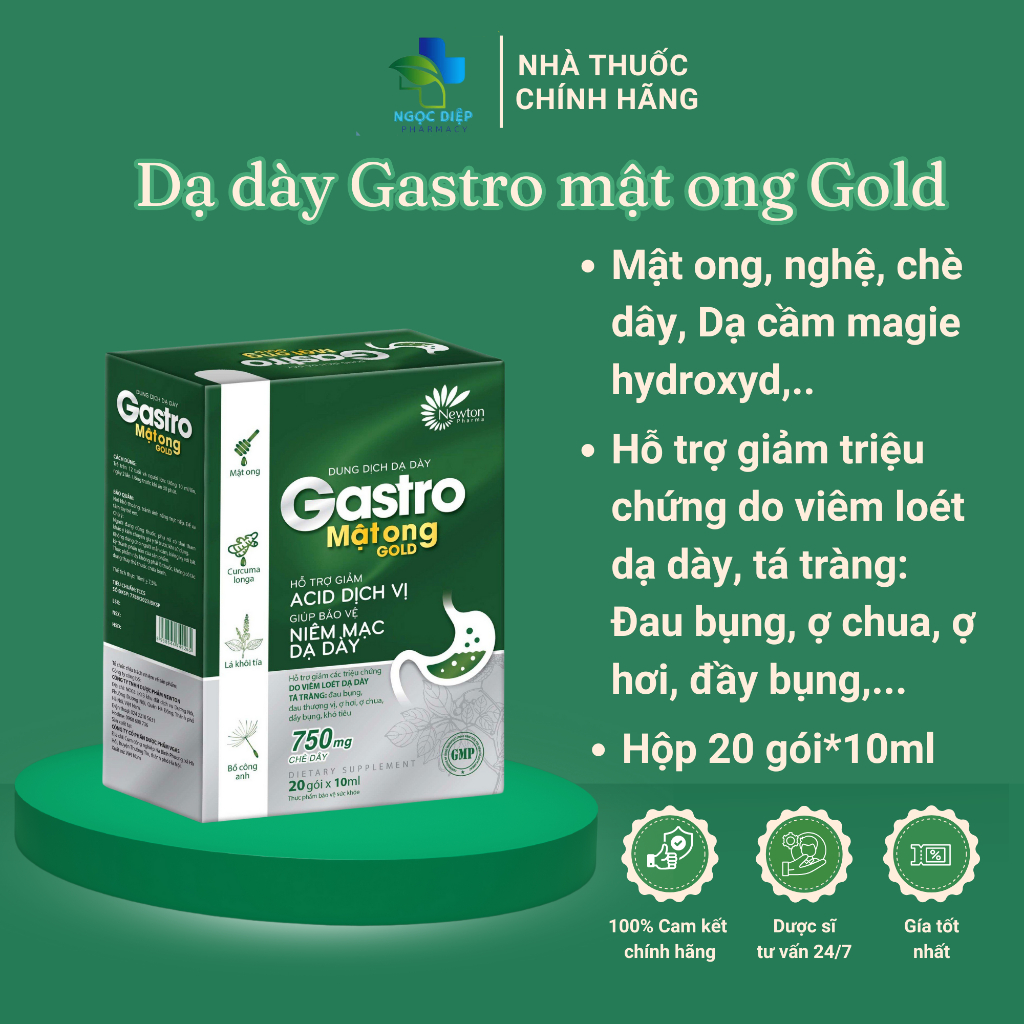 Dạ dày Gastro Mật ong Gold hộp 20 gói *10ml