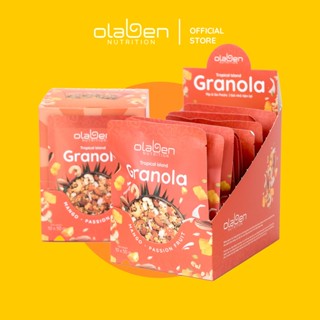 Hộp 500gr Granola Siêu hạt dinh dưỡng Vị Xoài Chanh Dây - Hộp gồm 10 túi nhỏ 50gr - Hạt Ngũ Cốc OLABEN NUTRITION