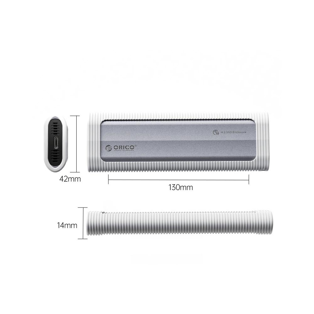 Box di động SSD M.2 PCIe NVMe 10Gbps Orico AXM2-G2-V1-GY-BP | BigBuy360 - bigbuy360.vn