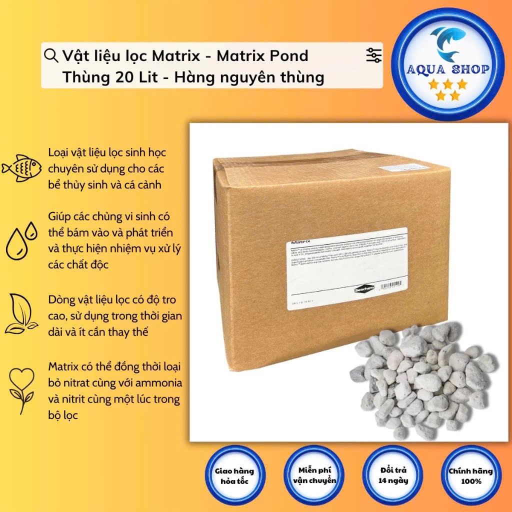Vật liệu lọc Matrix cao cấp - Matrix Pond  Thùng 20 Lit - Hàng nguyên thùng