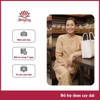 Đồ Bộ Bà Già, Set Đồ Bộ Mặc Ở Nhà Cho Bà Gấm Thái Tay Dài, Chất Liệu Cao Cấp - Hương Dung Store