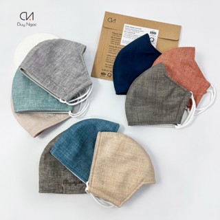 Khẩu trang Vải Linen 3 lớp cao cấp Duy Ngọc- Màu trơn, chống nắng, chống tia UV tốt, kháng khuẩn, vải dày dặn  (4580)