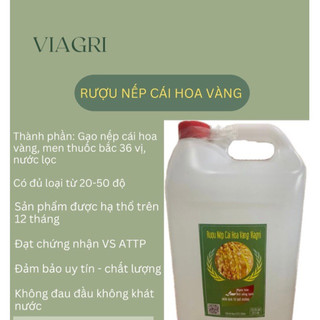 SẢN PHẨM OCOP - R.ƯỢU NẾP CÁI HOA VÀNG CỔ TRUYỀN VIAGRI CHẤT LƯỢNG (5 lít) HẠ THỔ 18 THÁNG ĐẠT CHỨNG NHẬN VS ATTP