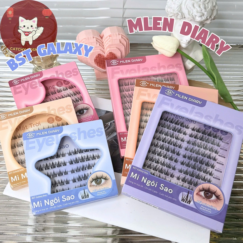 [MLEN DIARY] Mi Giả MLEN DIARY BST Galaxy Box, Mi Cụm Mềm Mại Tổng Hợp, Tái Sử Dụng