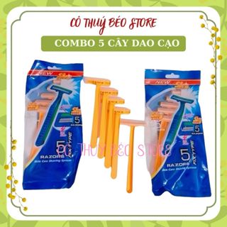 [RẺ VÔ ĐỊCH] COMBO 5 DAO CẠO RÂU LƯỠI KÉP CÁN VÀNG - DAO CẠO LÔNG NÁCH, LÔNG TAY CHÂN