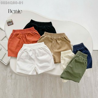  Quần sooc quần short đùi unisex bé trai bé gái chất thun kaki linen mềm mại BERNIE bé 8 đến 28kg 