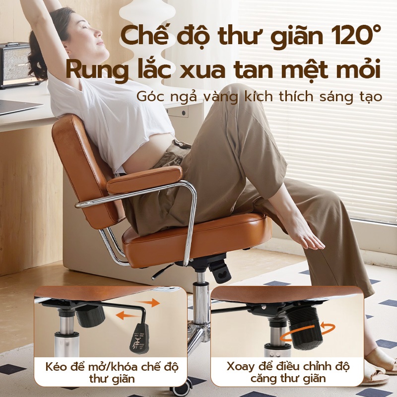 【Bán Chạy 15K+】Xpanse 005 ghế làm việc xoay văn phòng đốc đệm êm Phong cách retro  ghế giám đốc ghế trang điểm | BigBuy360 - bigbuy360.vn