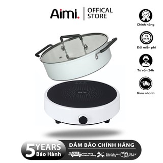 COD Combo bếp điện từ AIMI và nồi lẩu 4L cao cấp - BH chính hãng 36T