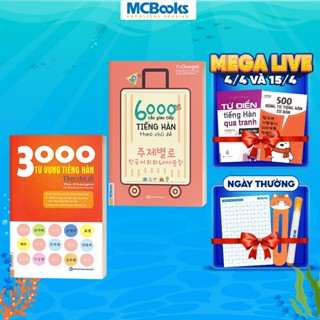 Sách - Combo 6000 Câu Giao Tiếp Tiếng Hàn Theo Chủ Đề và 3000 Từ vựng tiếng Hàn theo chủ đề - Học kèm App online