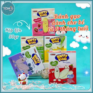 Bánh Gạo Ăn Dặm Cho Bé 6 Tháng Tuổi, Bánh Gạo Ăn Dặm Happy Bites - Xuất Xứ Thái Lan - Date xa
