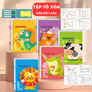 Tập tô vẽ thông minh, tập viết xóa được (46-50 trang) - Đồ chơi Giáo dục toàn diện Montessori cho bé từ 2-3-4-5 tuổi