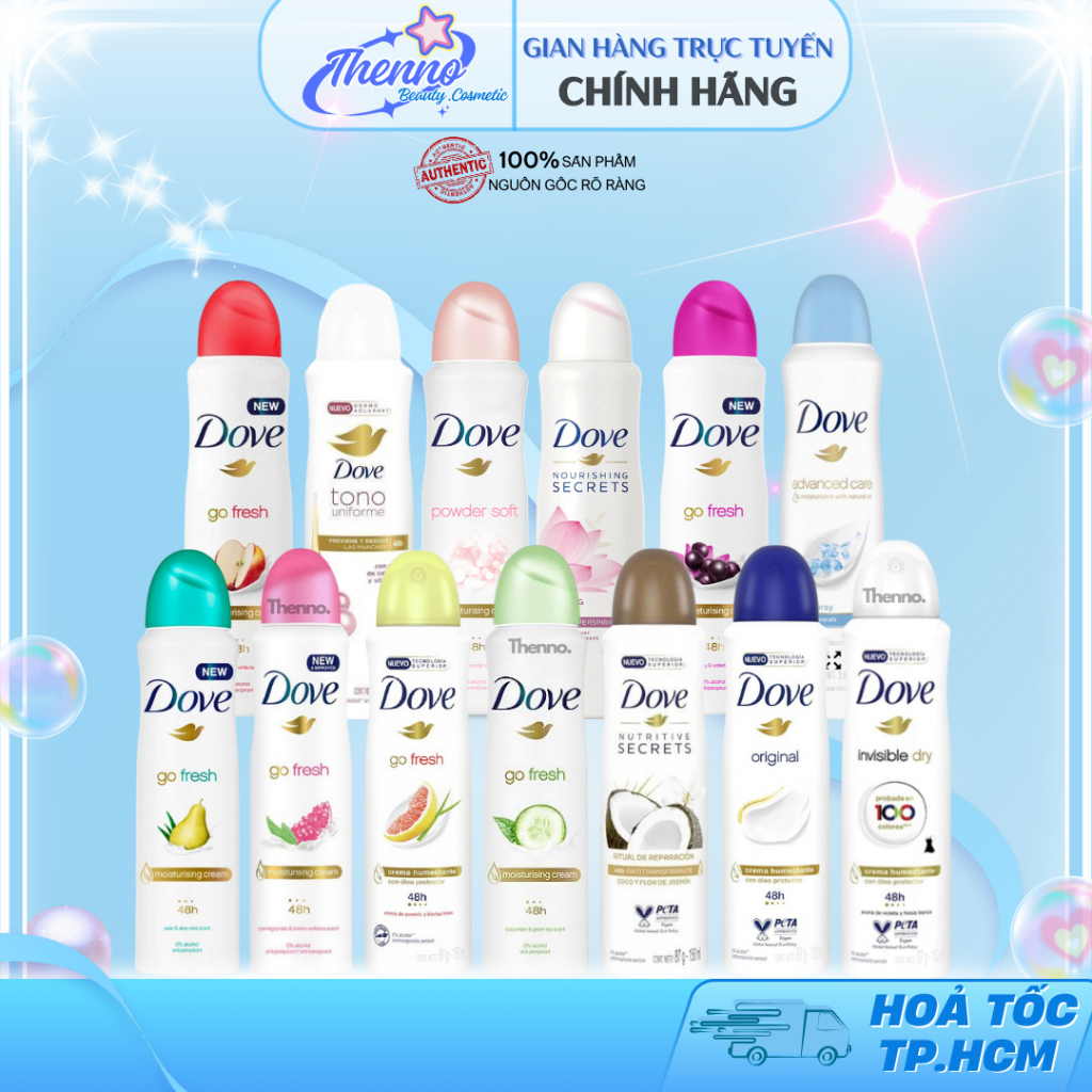 Xịt Khử Mùi Dove 150ml,250ml của Mỹ, Khử Mùi, Kháng Khuẩn Hiệu Quả - Hàng Mỹ