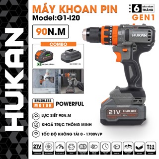 [Cải Tiến] Máy khoan pin HUKAN HM21-G1-I20 - Lực Siết 90Nm, Khoan Pin 3 chức năng Không Chổi Than