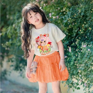 8 đến 40kg Set Váy bé gái baby three, set áo cotton mềm mịn phối chân váy bí phồng có lót cho bé