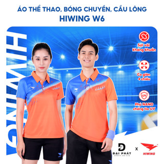 Áo thể thao bóng chuyền cầu lông nam nữ HIWING sợi vải co giãn 4 chiều kháng khuẩn kháng mùi chống tia UV mã W6