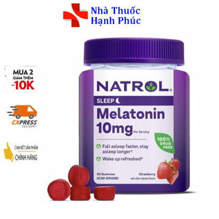 Kẹo dẻo Natrol Melatonin 10mg Sleep 90 viên - Hỗ trợ cải thiện giấc ngủ
