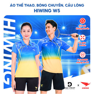 Áo thể thao bóng chuyền cầu lông nam nữ HIWING sợi vải co giãn 4 chiều kháng khuẩn kháng mùi chống tia UV mã W5