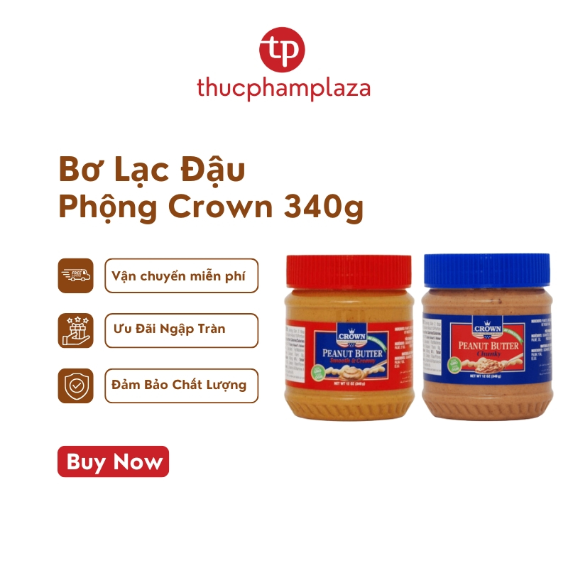 Bơ lạc đậu phộng Crown 340g