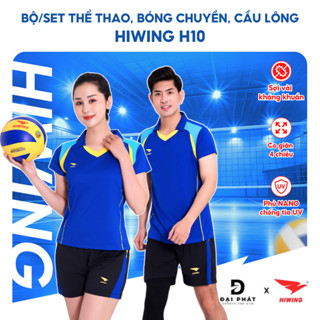 Bộ áo quần thể thao bóng chuyền cầu lông nam nữ HIWING sợi vải co giãn 4 chiều kháng khuẩn kháng mùi chống tia UV mã H10