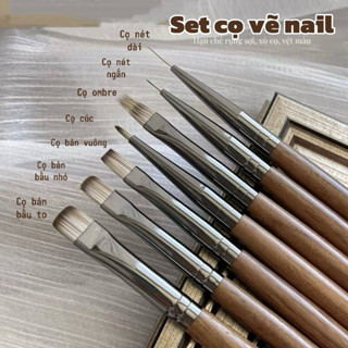 [Có tách lẻ] Set 7 cọ vẽ móng tay, cọ nail lông mềm sơn mướt, hạn chế rụng sợi, xù sợi