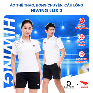 Áo thể thao bóng chuyền cầu lông nam nữ HIWING sợi vải co giãn 4 chiều kháng khuẩn kháng mùi chống tia UV mã LUX 3