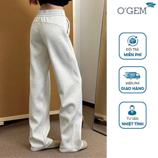 [XẢ HÀNG THU ĐÔNG] Quần nỉ ống rộng nữ OGEM dáng suông basic chất nỉ đẹp dày dặn đứng form dễ phối đồ Q120