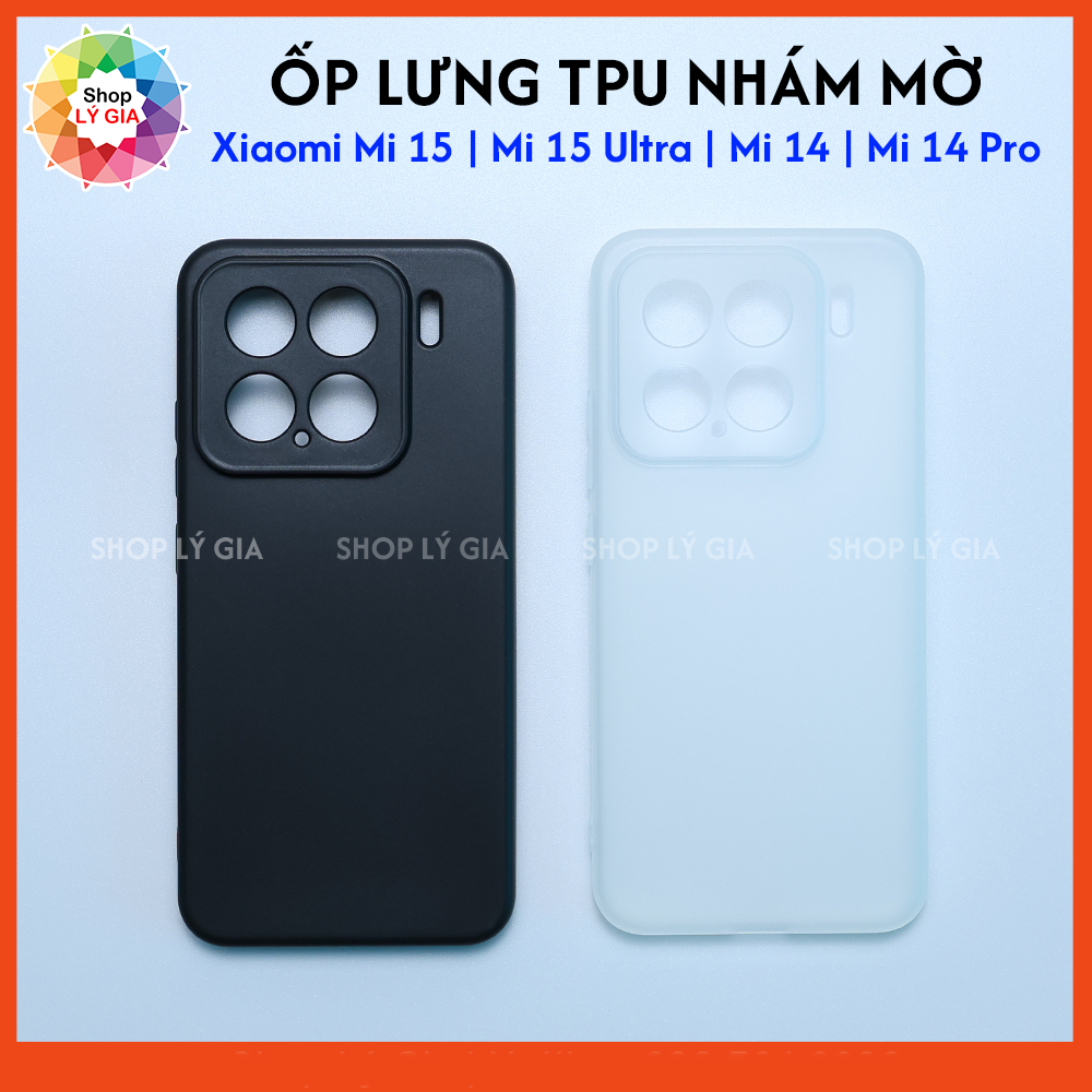 Ốp lưng TPU nhám mờ cho Xiaomi Mi 17 Ultra / Mi 17 Pro / Mi 15 / Mi 15 Ultra / Mi 14 / Mi 14 Pro