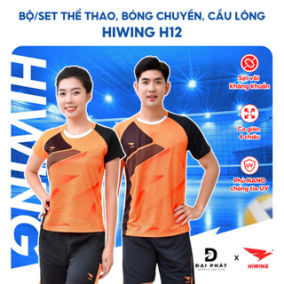 Bộ áo quần thể thao bóng chuyền cầu lông nam nữ HIWING sợi vải co giãn 4 chiều kháng khuẩn kháng mùi chống tia UV mã H12