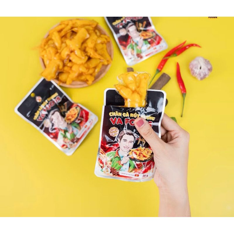 Combo 1 Bịch 20 Chân Gà Rút Xương Ăn Liền VA Foods Thơm Ngon Khó Cưỡng (26gram/1chiếc)