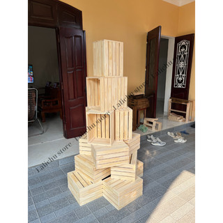 Combo 3 khay Gỗ Hộp Gỗ Thông Decor, Đựng Mỹ Phẩm Trái Cây Quà Tặng Đồ Nhỏ