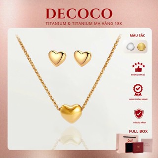 Bộ phụ kiện khuyên tai vòng cổ DECOCO ACC Pure Heart trái tim titan không đen gỉ   kèm Túi giấy + Hộp + Thiệp   