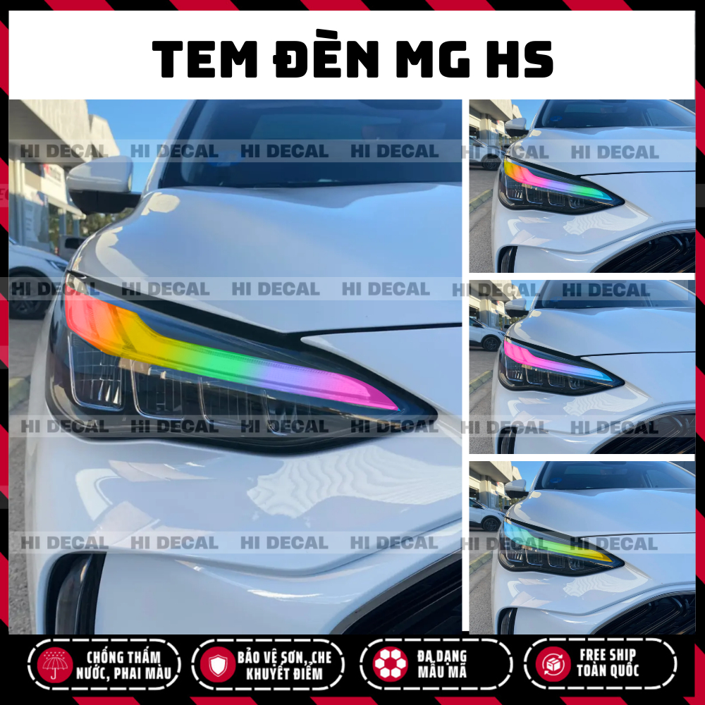 Tem dán đèn MG HS, decal đèn MG HS trang trị bảo vệ, tạo điểm nhấn