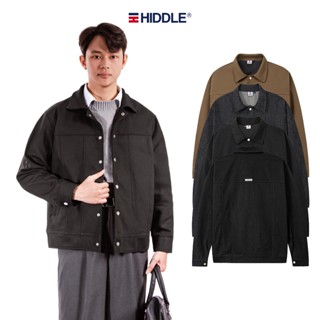 Áo khoác nam màu đen cổ bẻ HIDDLE chất liệu kaki, canvas và da lộn nhiều size 40kg-80kg | H8-AK6&H-AK5