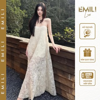 Đầm maxi cúp ngực hoa ren cao cấp Emili váy hai dây dáng suông đi chơi đi tiệc phong cách kiểu nữ [ V445]