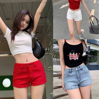 Quần short jean nữ cạp trễ đủ màu, quần short jean nữ dáng siêu ngắn, quần short phong cách Y2K_C58