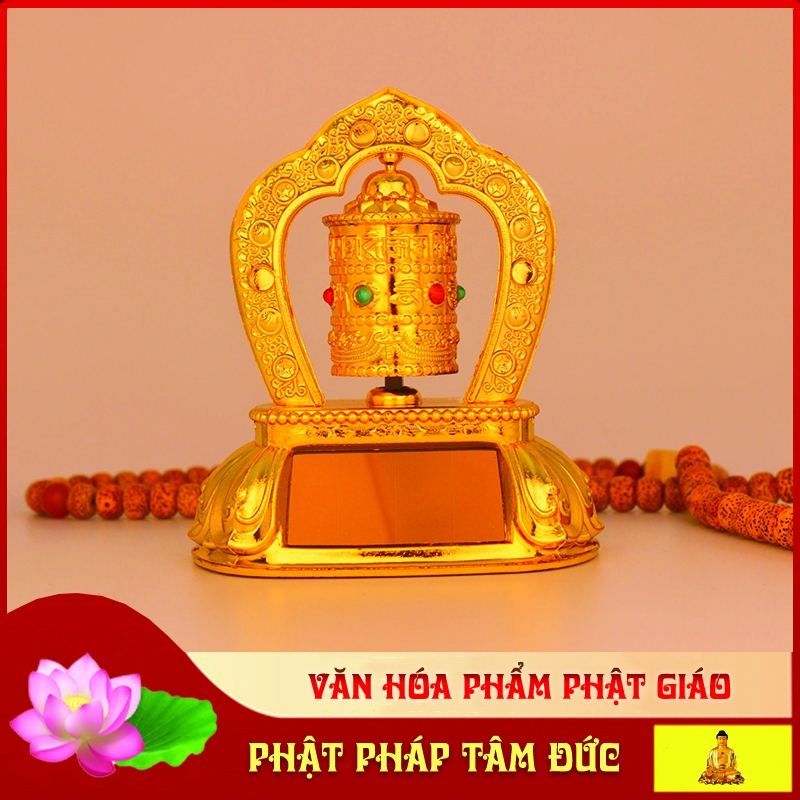 Kinh Luân Xoay Năng Lượng Mặt Trời, Tháp Kinh Luân Xoay Vĩnh Cửu Om Mani Pade Hum - Để Bàn, Trang Tr
