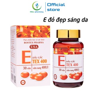 E Tex 400 ROXTECH Vitamin E đỏ, dầu gấc giảm nám sạm, khô, nhăn da - 30 viên
