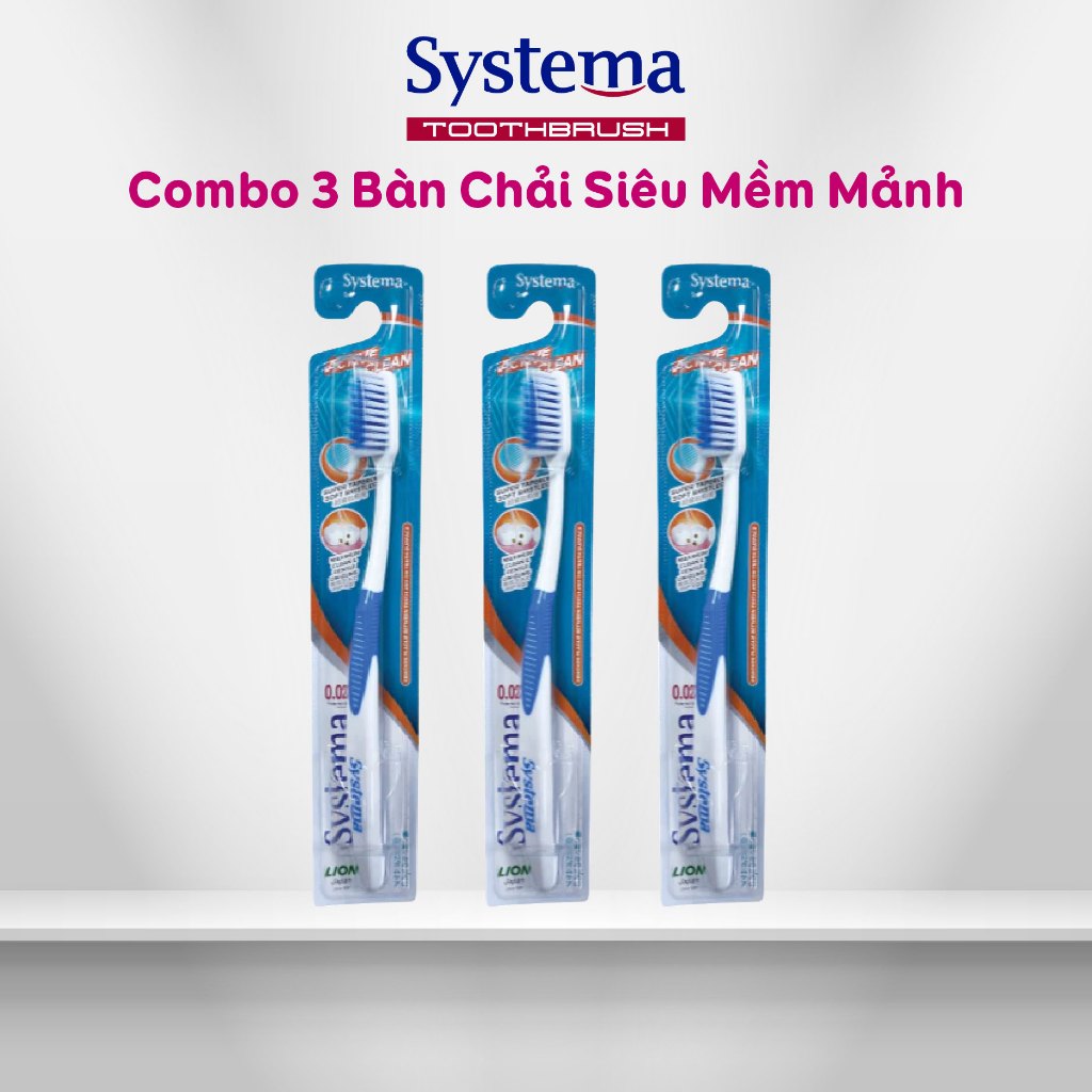 Combo 3 Bàn Chải Đánh Răng Systema Active Clean - Siêu Mềm Mảnh