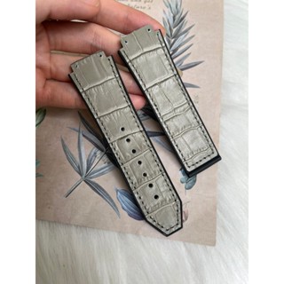 Dây Đồng Hồ HUBT Nam Nữ Case 38 Lót Da Vân Xám Size Dây 15 - 23 - 20
