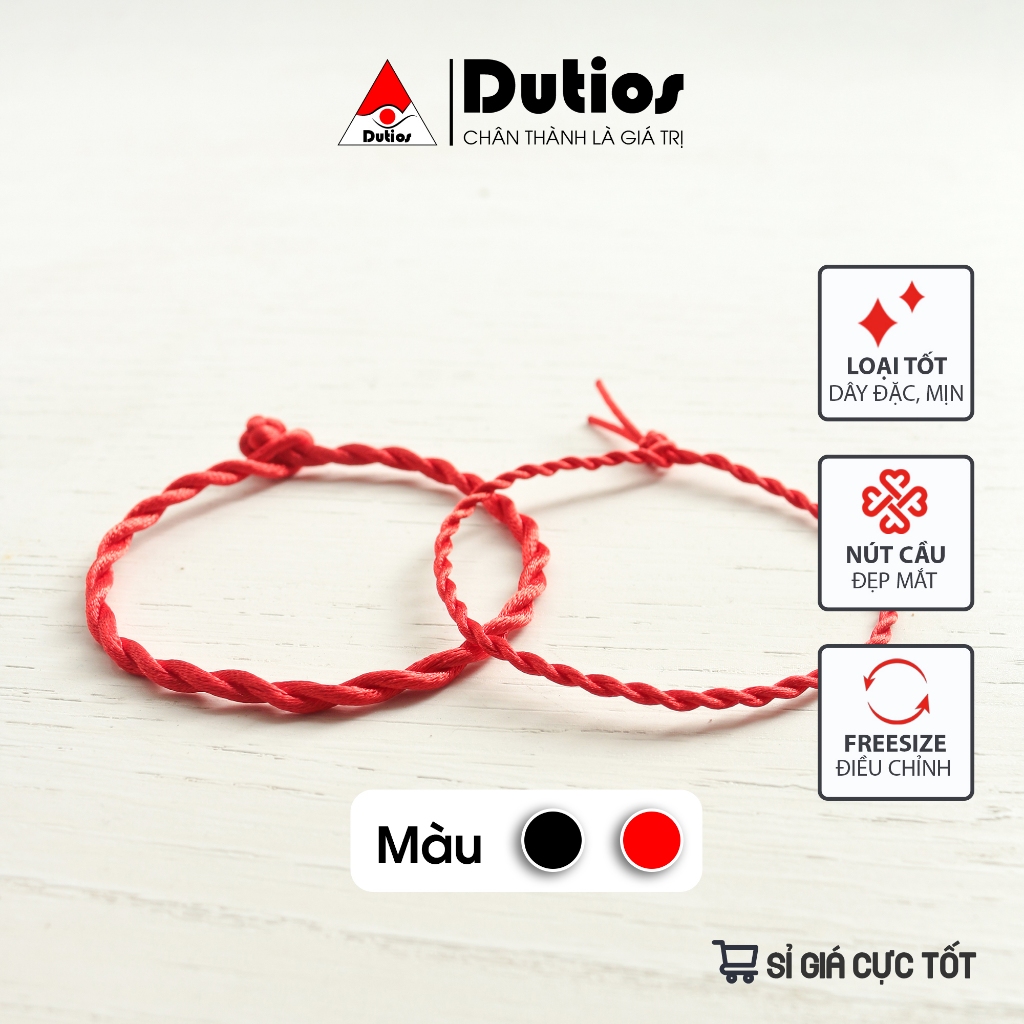 Vòng Tay Sợi Chỉ Đỏ May Mắn thắt nút Quả cầu loại Đẹp DutiOS - VNM003