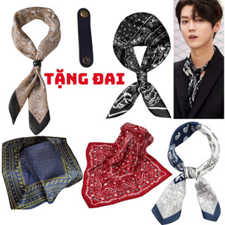 100 Mẫu Tặng Đai Thắt Khăn - Khăn Bandana (70x70xcm) - Khăn quàng cổ nam nữ