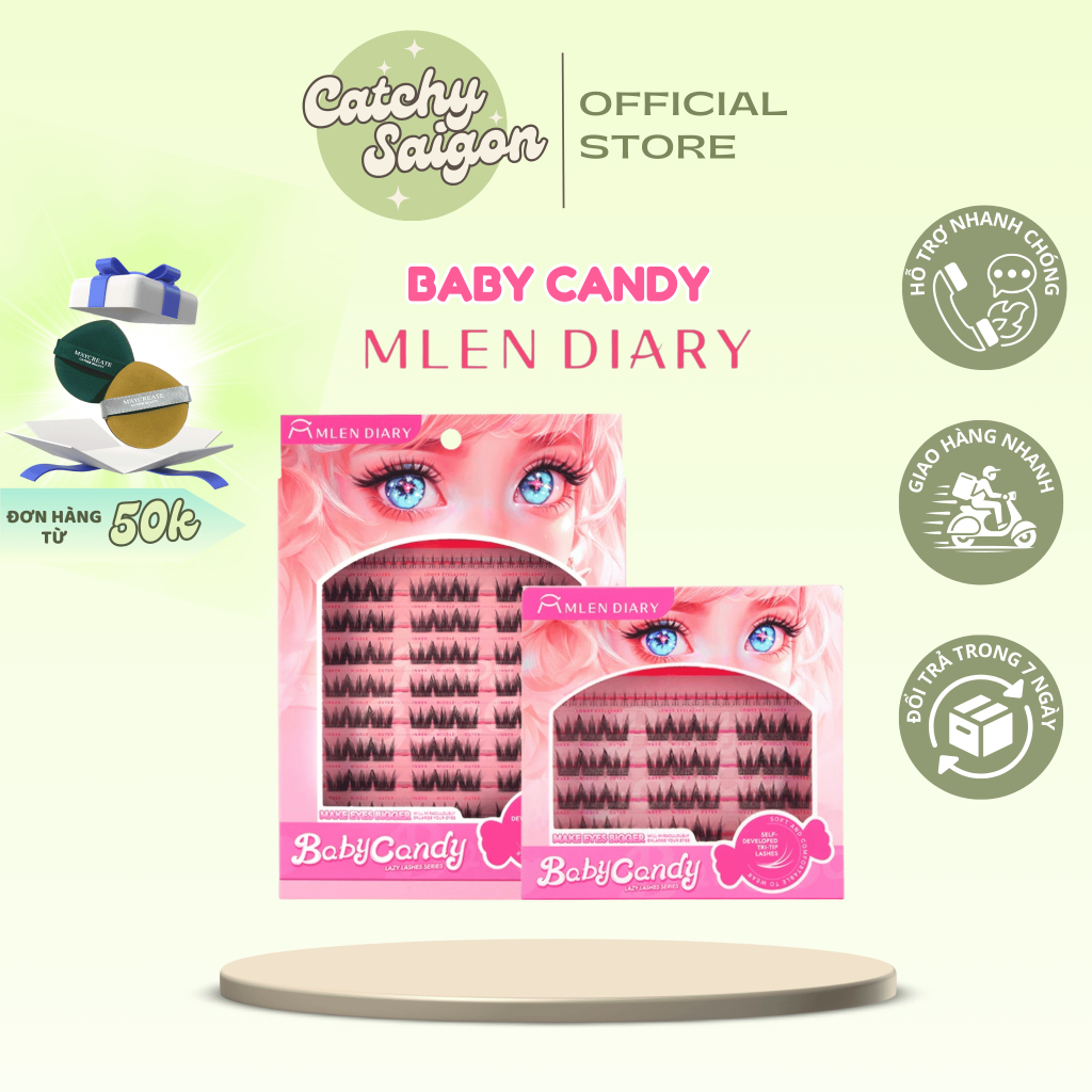 [MLEN DIARY] Mi Giả Cụm MLEN DIARY Baby Candy, Mi Cụm Mềm Mại Tự Nhiên, Tái Sử Dụng