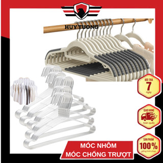 Combo 50 móc nhôm treo quần áo người lớn, móc phơi đồ, móc quần áo người lớn và trẻ em - Huy Tưởng