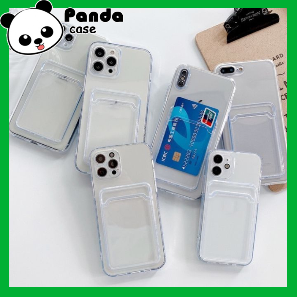 Ốp Lưng Iphone Đựng Thẻ Silicon Dẻo Trong Suốt cho ip 7plus 8plus X Xs Xsmax 11pro 11promax ... 16 16pro 16promax 16plus
