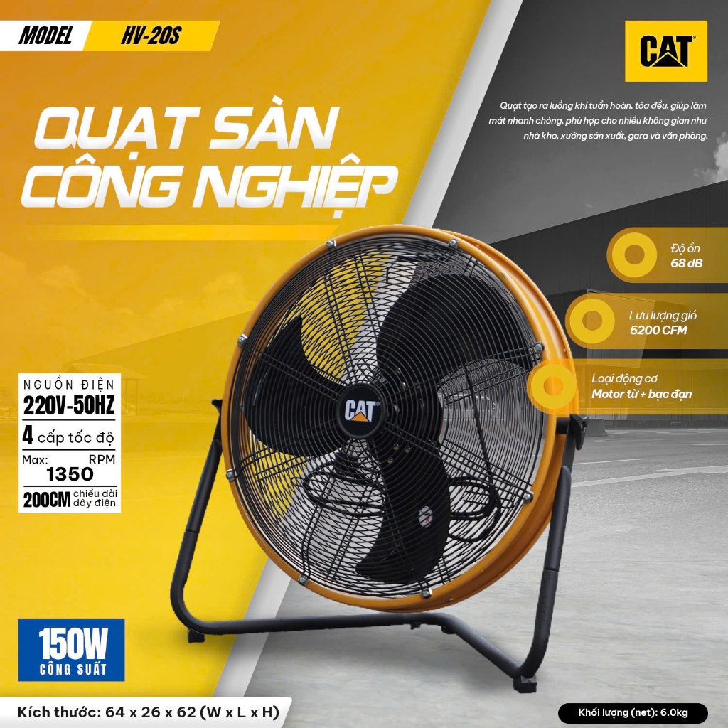 QUẠT CÔNG NGHIỆP CATERPILLAR 20″ HV-20S