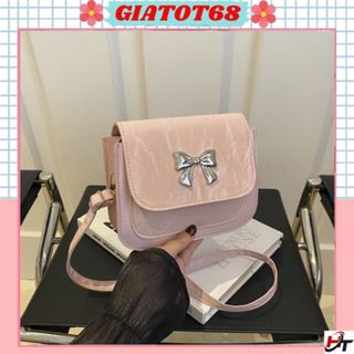  Túi xách nữ đẹp giá rẻ túi thời trang Hàn Quốc thiết kế da nhung phối Nơ Bạc siêu xinh Giatot68 944 