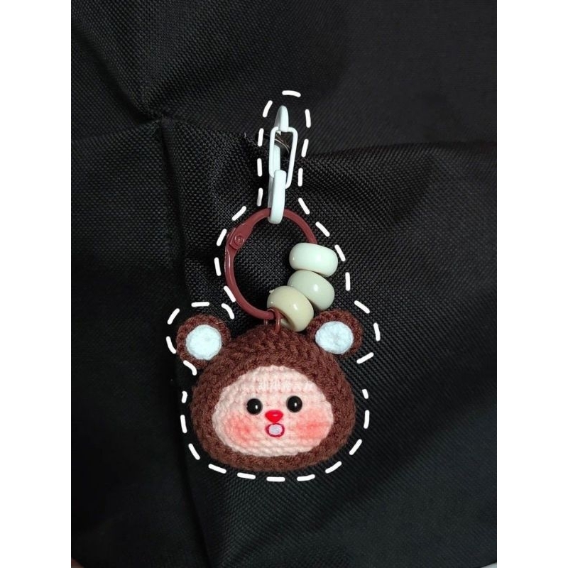 Móc Khoá Len Loppy Mũ Gấu