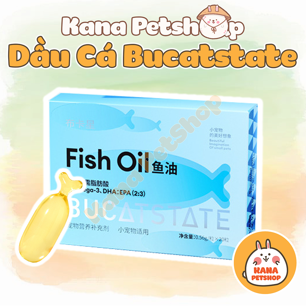 Dầu Cá Bucatstate 🐹FREESHIP🐹 Viên Nang Dầu Cá Bảo Vệ Sức Khỏe Bucatstate Cho Hamster, Nhím , Sóc