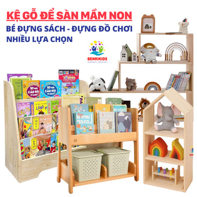 Kệ Gỗ Mầm Non Để Sàn Benrikids Giá Sách Treo Tường Cho Bé Đựng Sách Tạp Chí Đồ Chơi Trang Trí Decor Phòng Cho Trẻ